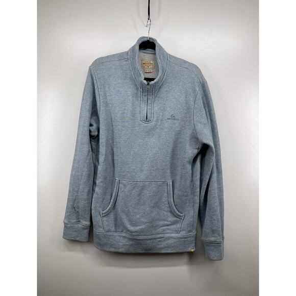 Quicksilver Waterman 1/4 Zip Sweater Mens Sz M Light Blue Pullover Sweatshirt - Picture 3 of 12